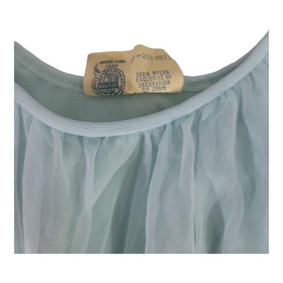 CHIFFON Nightgown Blue Sexy Late 50s Early 60s MISS SIREN Size 32 Sweep Lace - Picture 3 of 6